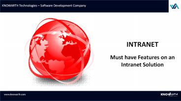 Must have Features on an Intranet Solution