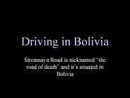 Driving in Bolivia