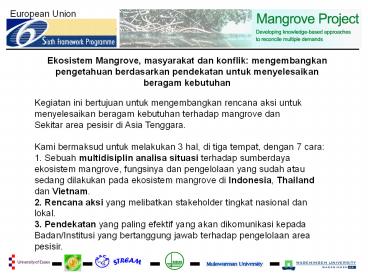 Ekosistem Mangrove, masyarakat dan konflik: mengembangkan pengetahuan berdasarkan pendekatan untuk menyelesaikan
