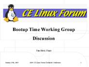 Bootup Time Working Group