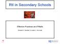 RtI in Secondary Schools PowerPoint PPT Presentation