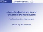 e-teaching@university an der Universit