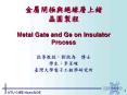 ?????????? ????  Metal Gate and Ge on Insulator Process PowerPoint PPT Presentation