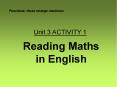 Reading Maths in English PowerPoint PPT Presentation