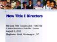 New Title I Directors PowerPoint PPT Presentation
