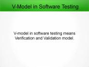 V-Model in Software Testing