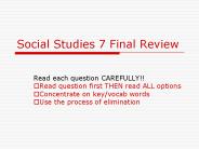 Social Studies 7 Final Review