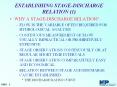 ESTABLISHING STAGE-DISCHARGE RELATION (1) PowerPoint PPT Presentation