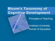Bloom's Taxonomy of Cognitive Development