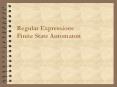 Regular Expressions Finite State Automaton PowerPoint PPT Presentation