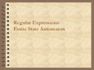 Regular Expressions Finite State Automaton
