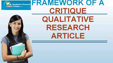 Framework of A Critique Qualitative Research Article