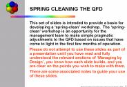 SPRING CLEANING THE QFD