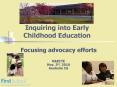 Inquiring into Early Childhood Education PowerPoint PPT Presentation