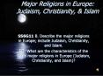 Major Religions in Europe: Judaism, Christianity, PowerPoint PPT Presentation