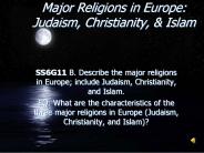 Major Religions in Europe: Judaism, Christianity,