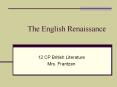 The English Renaissance PowerPoint PPT Presentation