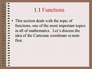 1.1 Functions