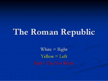 The Roman Republic