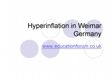 Hyperinflation in Weimar Germany