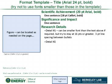 Scientific Achievement (20 pt Arial, bold)