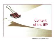 Content of the IEP