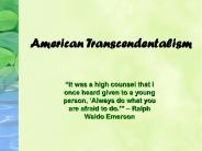 American Transcendentalism
