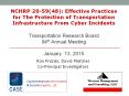 NCHRP 20-59(48): Effective Practices for The Protection of Transportation Infrastructure From Cyber Incidents PowerPoint PPT Presentation