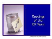Meetings of the IEP Team