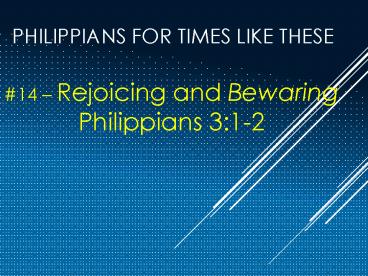 Philippians For Times Like These