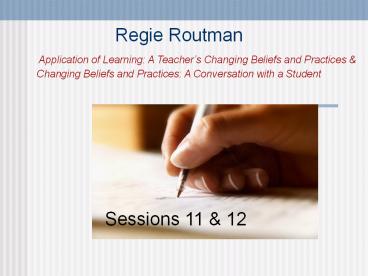 Regie Routman in Residence
