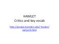 HAMLET%20Critics%20and%20key%20vocab PowerPoint PPT Presentation