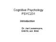 Cognitive Psychology PSYC231 PowerPoint PPT Presentation