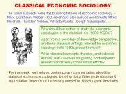 CLASSICAL ECONOMIC SOCIOLOGY