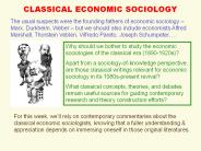 CLASSICAL ECONOMIC SOCIOLOGY PowerPoint PPT Presentation