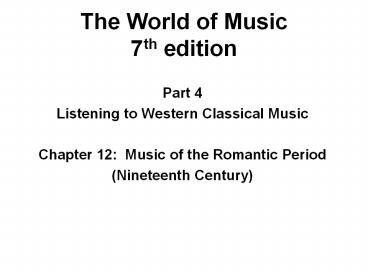 The World of Music 7th edition
