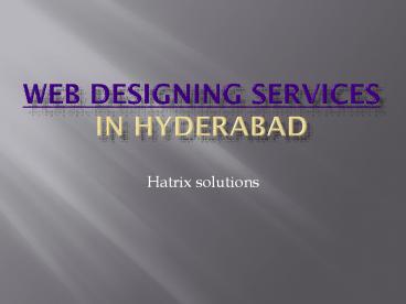 web designing services in hyderabad