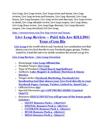 Live Leap Review-$24,700 BONUS & DISCOUNT