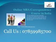 Online MBA Correspondence Course in India