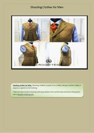 Shooting clothes for Men