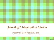 Selecting a Dissertation Advisor