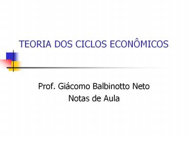 TEORIA DOS CICLOS ECON
