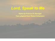 Lord, Speak to Me