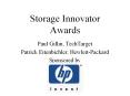 Storage Innovator Awards PowerPoint PPT Presentation