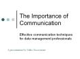 The Importance of Communication PowerPoint PPT Presentation