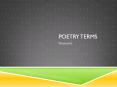 Poetry Terms PowerPoint PPT Presentation