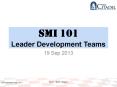 SMI 101 Leader Development Teams PowerPoint PPT Presentation