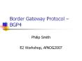 Border Gateway Protocol  PowerPoint PPT Presentation