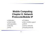 Mobile Computing Chapter 8: Network Protocols/Mobile IP