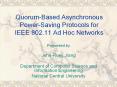 Quorum-Based Asynchronous Power-Saving Protocols for IEEE 802.11 Ad Hoc Networks PowerPoint PPT Presentation